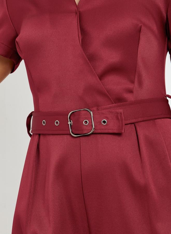 ستايلي جمبسوت بأرجل واسعة بحزام - Image 3